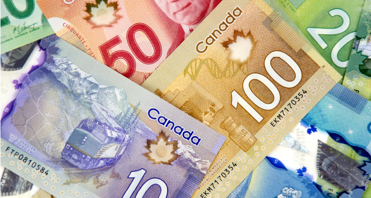 Pile of Canadian bills