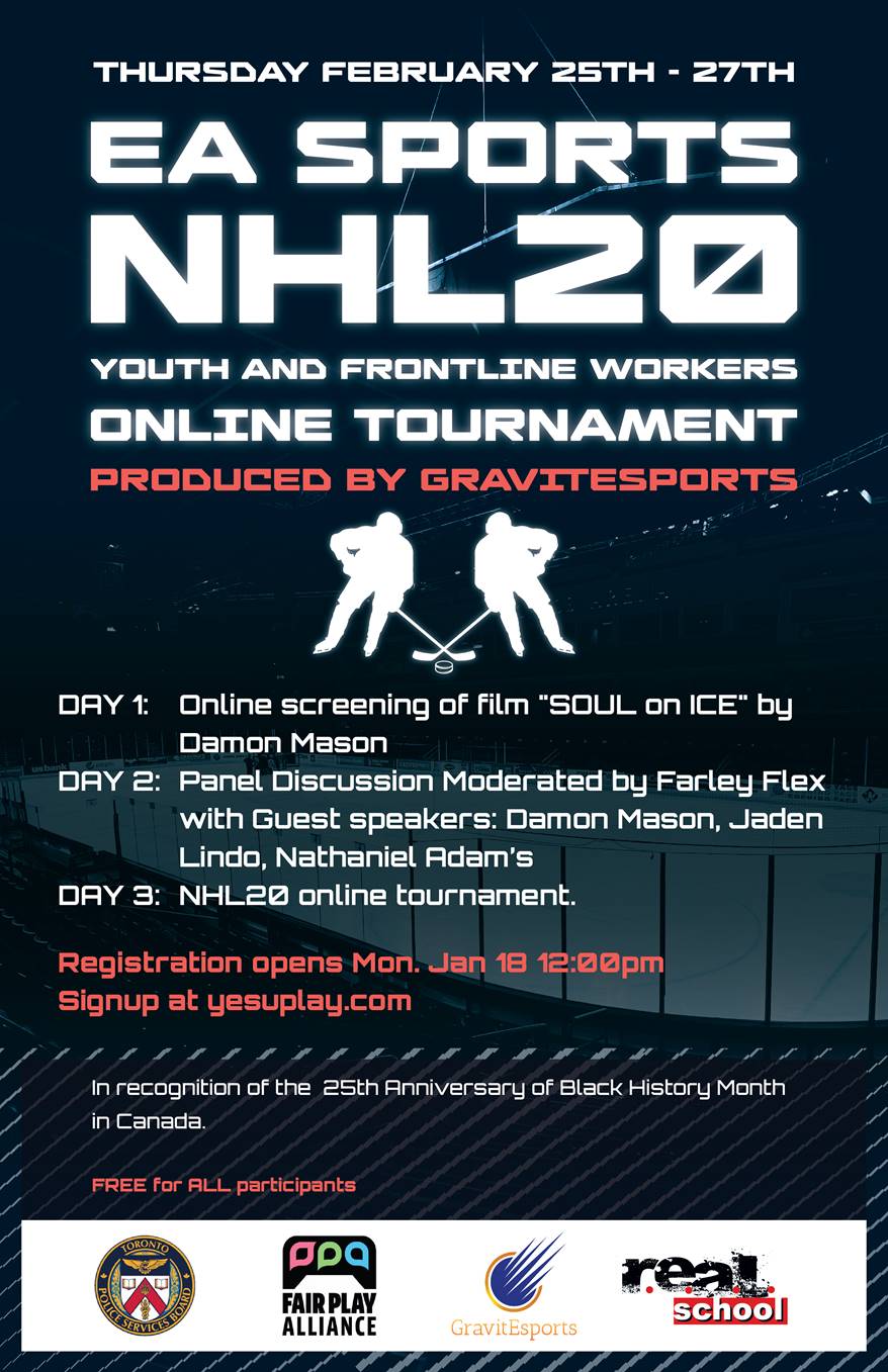 EA Sports NHL20 Youth and Frontline Workers Online Tournament